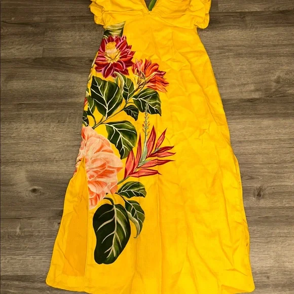 Farm Rio V neck linen midi dress - Picture 15 of 15